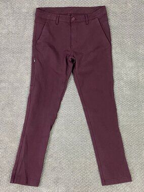 BYLT Pants Men's 33 x 29 Skinny Fit Maroon Burgundy Everyday Pants 2.0 Stretch